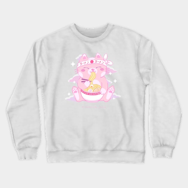 Maneki Neko Kawaii pink Crewneck Sweatshirt by MissMoonLuna